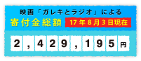 映画「ガレキとラジオ」による寄付金総額2,167,284円（2014年5月1日現在）